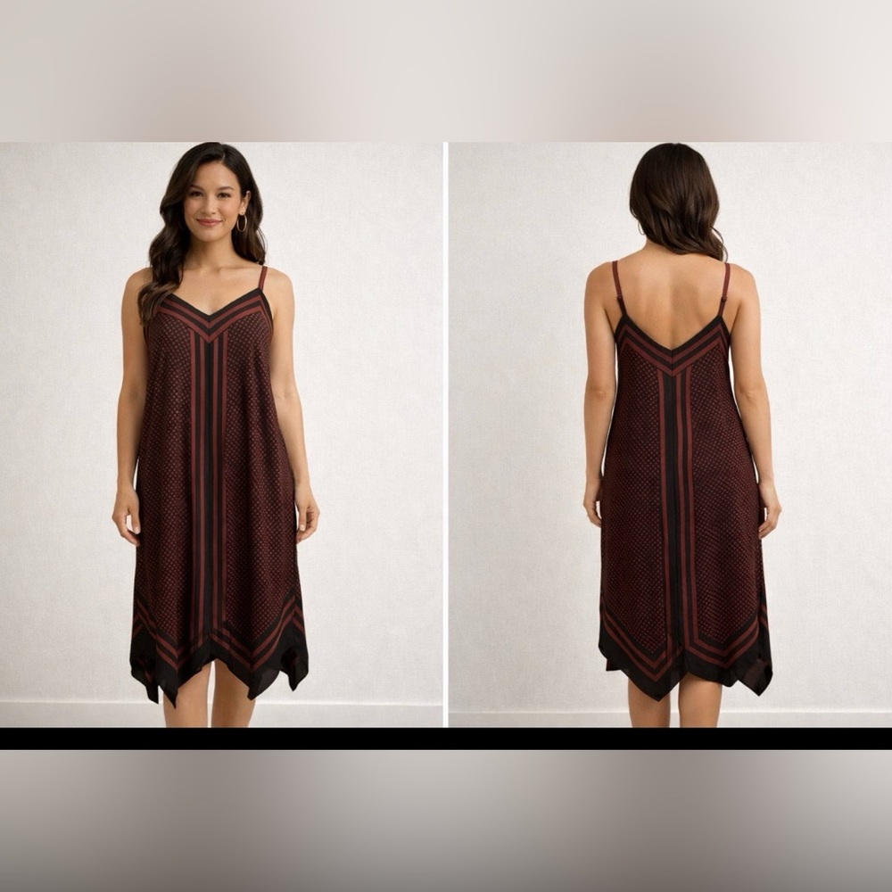 Michael Kors Slip Dress S Small 4 6 Black Red Sleeveless Washable Flowy NEW